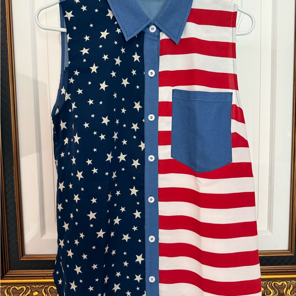 💰SALE NWOT Haptics Stars & Stripes Women’s Top